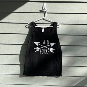 twin forks logo tank top